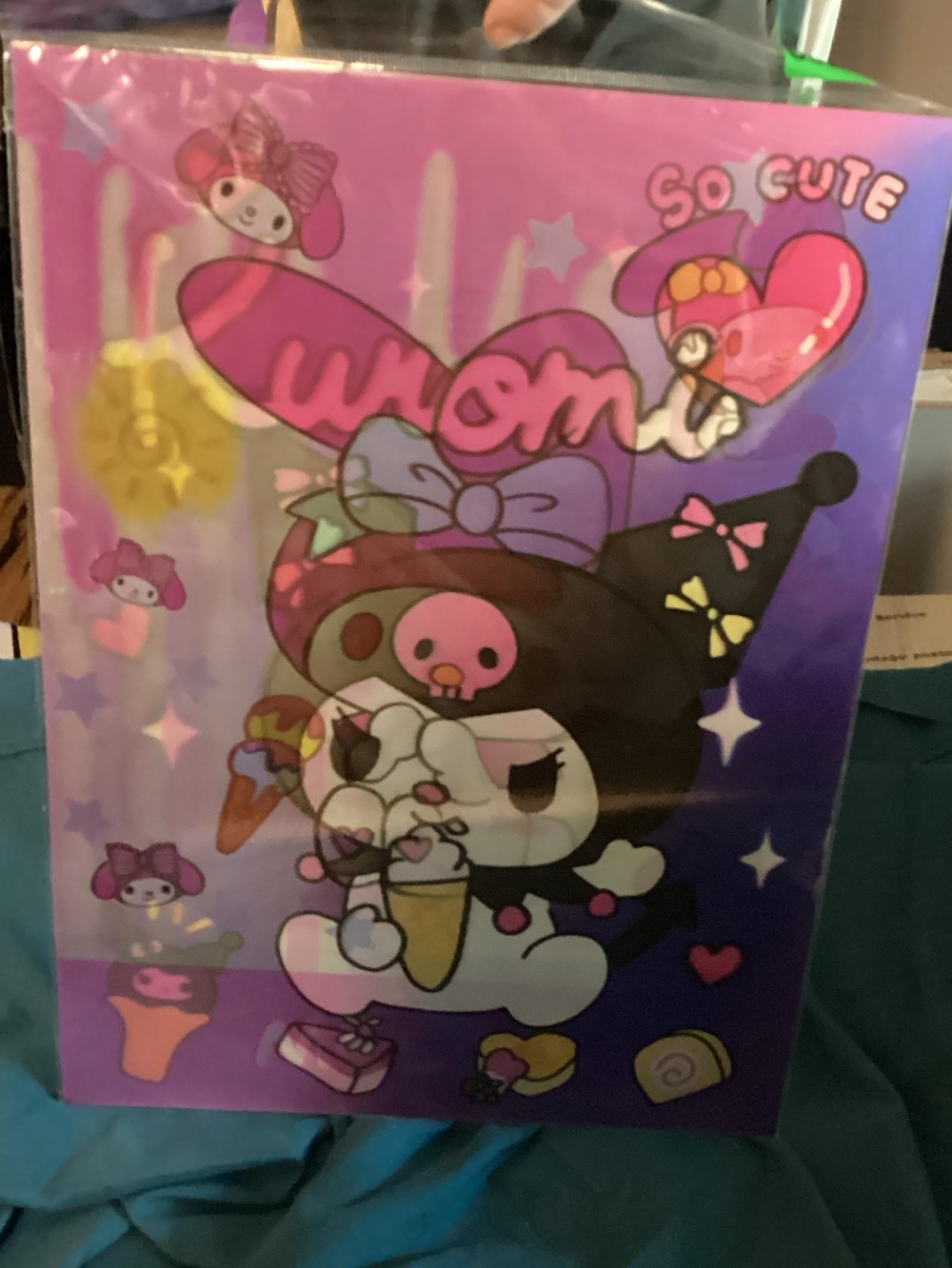 3D So Cute My Melody-Inspired Party Poster — Purple Pink Design